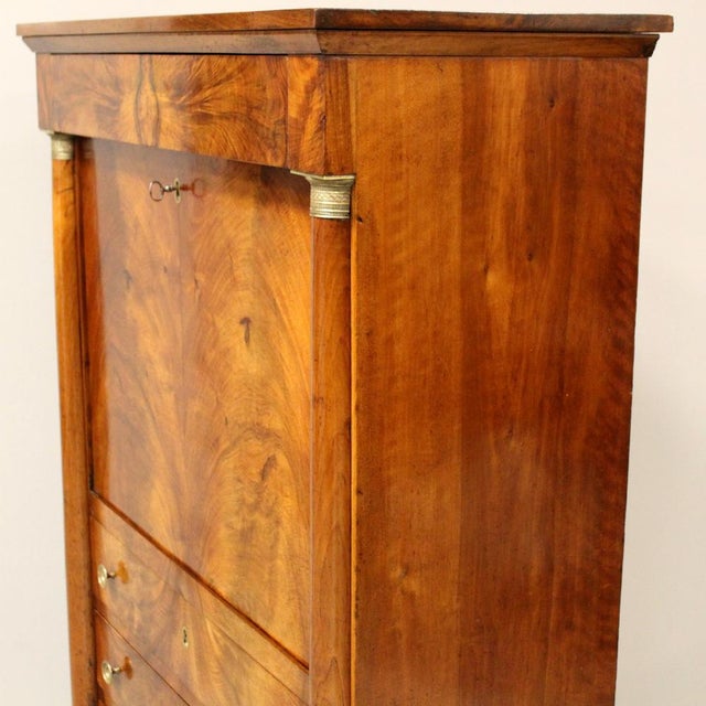 Brown 19th Century Empire Walnut Secretary For Sale - Image 8 of 14