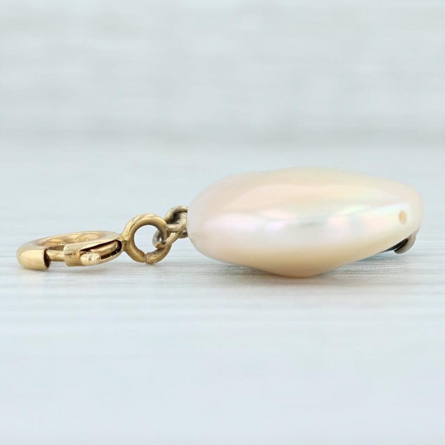 Contemporary Cultured Pearl Indicolite Charm 18k Gold Gemstone Drop Nordstrom Pendant For Sale - Image 3 of 5