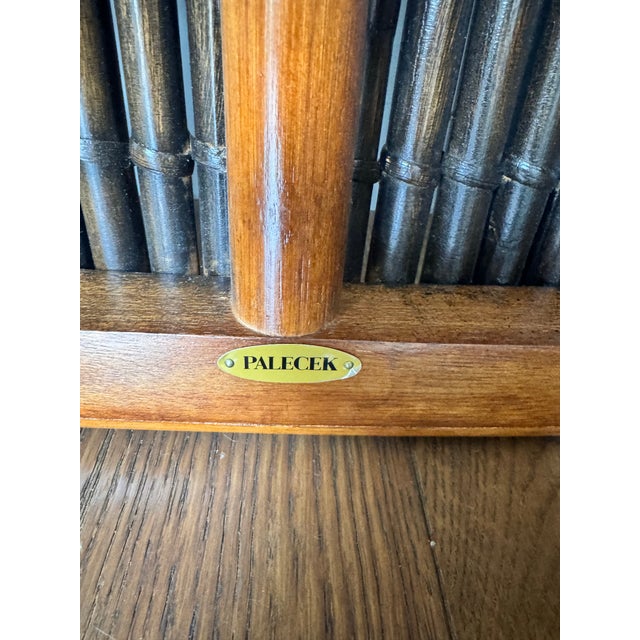 Mid-Century Modern Vintage Boho Palecek Bamboo Bench For Sale - Image 3 of 5