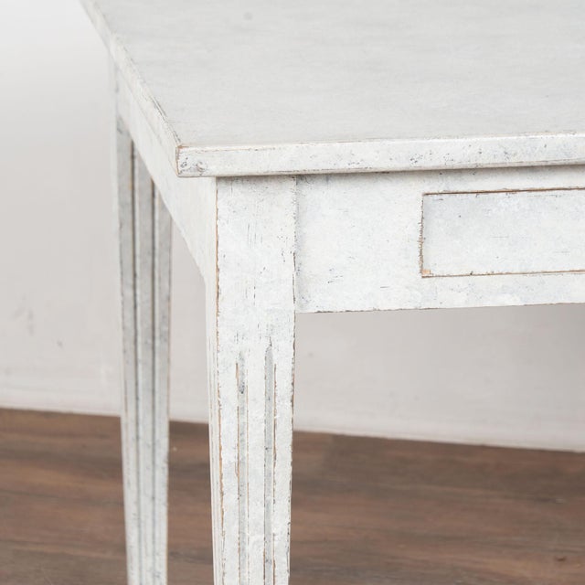 19th Century Swedish Gray Painted Two-Drawer Table or Writing Desk For Sale - Image 9 of 13
