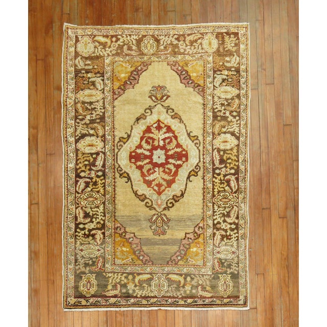 Textile Antique Turkish Rug in Ivory and Gray - 4'4" x 6'4" For Sale - Image 7 of 18