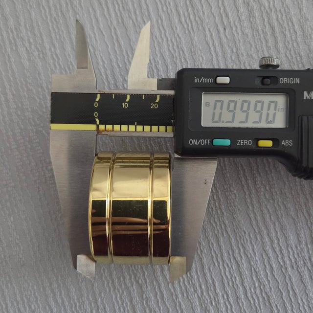 Brass Vintage Solid Brass Banded Napkin Rings W Wooden Box - Set of 8 For Sale - Image 8 of 9