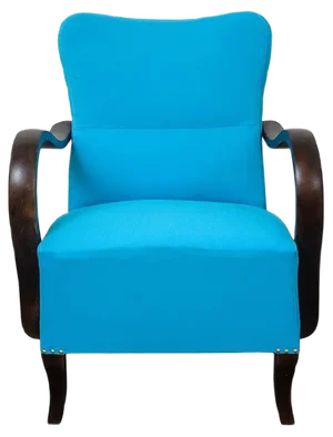 Set of Art Deco Blue Armchairs, 1920s