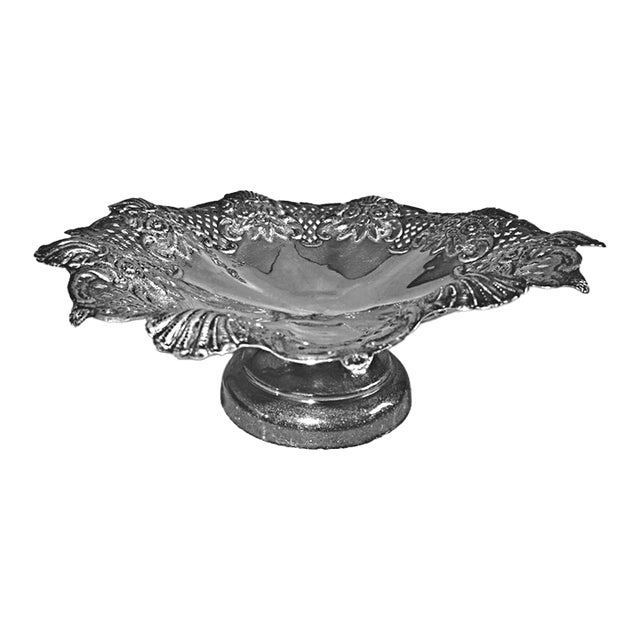 1923 Thomas Bradbury Sons of Glasgow Sterling Silver Compote 9.6 Ozt No Mono For Sale