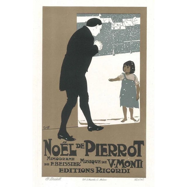 Noel de Pierrot - Vintage Advertising Lithograph by A. Terzi - 1900 ca. 1900 ca. For Sale - Image 3 of 3
