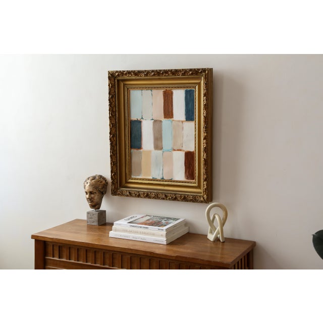 Contemporary Large Original Framed Abstract Painting in Antique Gold Gilt Frame For Sale - Image 3 of 14