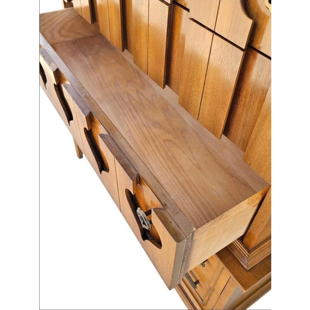 1960s Highboy With Sculpted Spade Handles For Sale - Image 9 of 16