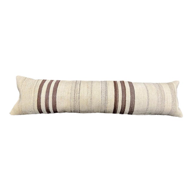 Turkish Hemp Pillow Cushion Natural Beige Brown Cushion Cover 12x46 For Sale