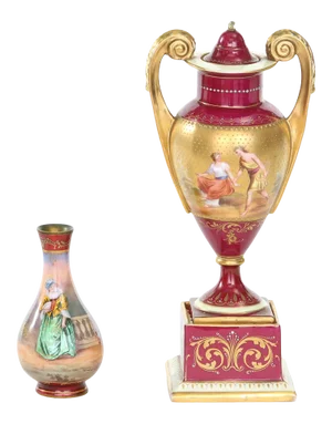 19th Century Porcelain Covered Urn / Small Vase