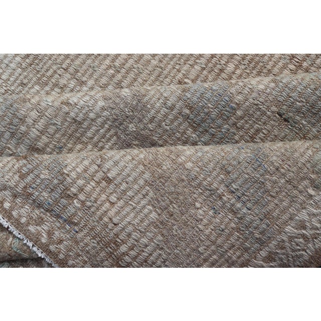 Vintage Turkish Embroidered Kilim Rug With All-Over Repeating Diamond Design For Sale - Image 14 of 14