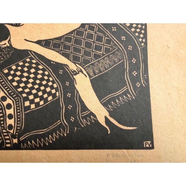 Printmaking Materials La Paresse, Félix Vallotton, Original Signed Woodcut, 1896 For Sale - Image 7 of 8