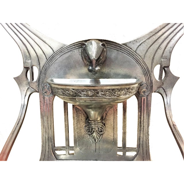 Antique German Jugenstil Grand Silvered Table Vanity Mirror, Ca.1900 For Sale - Image 4 of 8