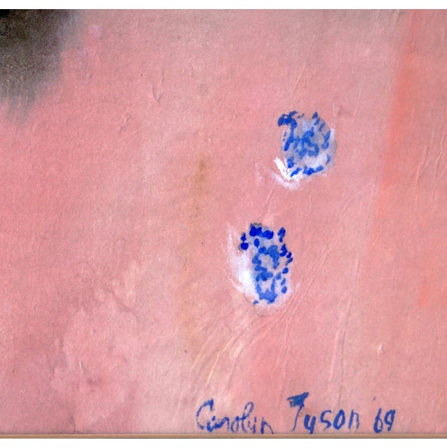 Abstract Lilacs and Peonies Still-Life Gouache, Signed, Mid Century, 1969 by Carolyn Tyson For Sale - Image 3 of 4
