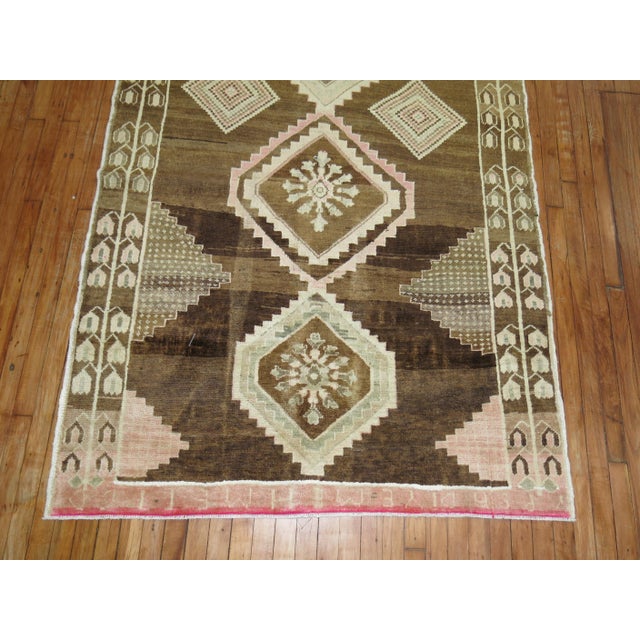 Mid 20th Century Zabihi Collection Turkish Wide Gallery Runner For Sale - Image 5 of 7