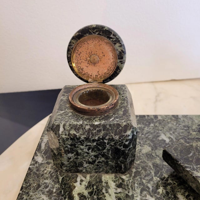 Black Napoleon III Writing Desk in Serpentine Marble and Bronze, France, 19th Century For Sale - Image 8 of 13