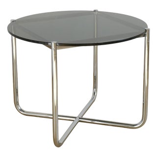 MR Table in Smoked Glass by Ludwig Mies Van Der Rohe for Knoll International, 1970s For Sale
