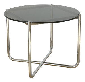 MR Table in Smoked Glass by Ludwig Mies Van Der Rohe for Knoll International, 1970s