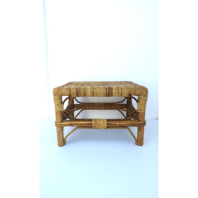 Wicker Rattan Footstool For Sale - Image 9 of 14