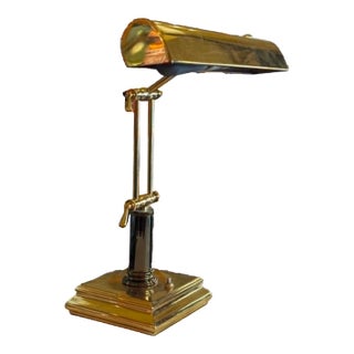 1970s Brass Library Lamp For Sale