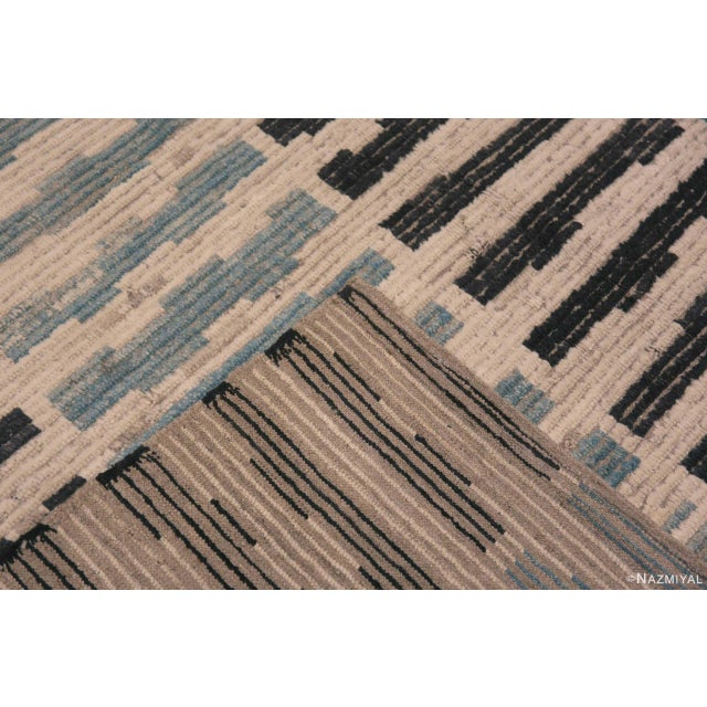 Textile Contemporary Primitive Tribal Geometric Design Modern Area Rug For Sale - Image 7 of 7