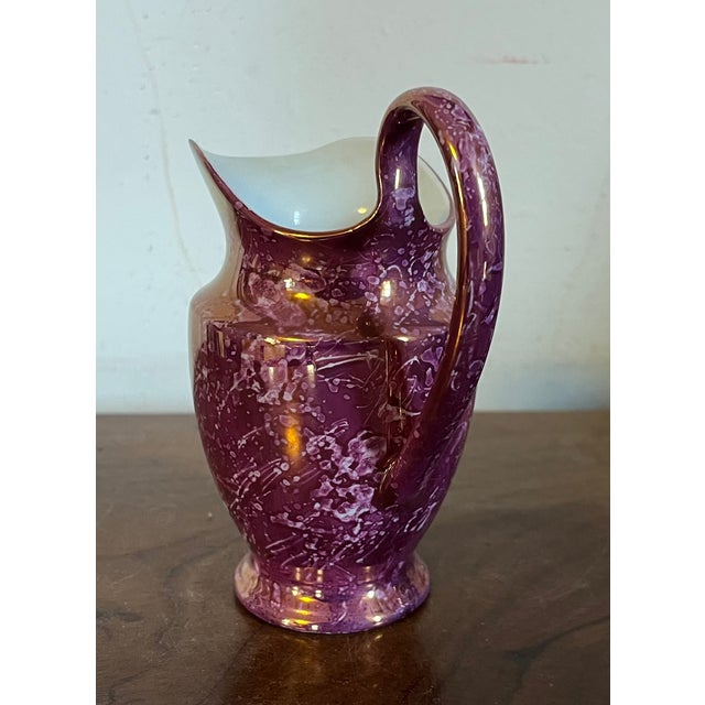 Antique 19th century English Regency Wedgwood pink luster cream jug. Measures 5" tall x 4" across over handle and spout x...