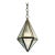 Baltic Modern Alabaster and Satin Brass Geometric Lens Pendant Light For Sale