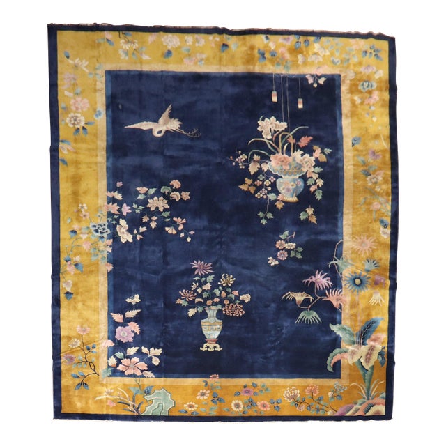 1930s Art Deco Chinese Large Room Size Rug For Sale