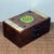 Vintage Rosewood Jewelry Box With Abalone Shell & Jade Inlay | Chinoiserie Trinket Box For Sale - Image 4 of 9