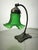 Brass Table Lamp with Green Glass, 1960s For Sale - Image 6 of 8