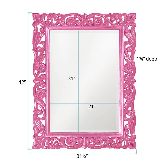 2020s Chateau Mirror - Glossy Hot Pink For Sale - Image 5 of 5