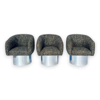 1970s Leon Rosen for Pace Collection Swivel Tub Chairs - Set of 3 For Sale