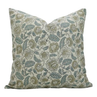 Fabdivine Linen Blend Handmade Block Print Pillow Cover, Mandakini- 26x26 Inch For Sale