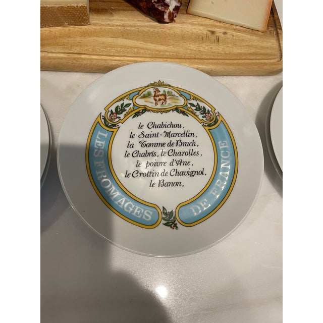 Vintage Set of 6 Limoges Cheese Plates Plus 3 Silverplated Cheese Markers - 9 pcs For Sale In Philadelphia - Image 6 of 10