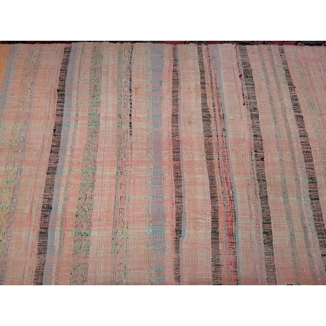 Vintage Rag Runner, Handwoven Wool & Cotton, Stripe Pattern, Red & Pink, 3x14 For Sale - Image 18 of 18