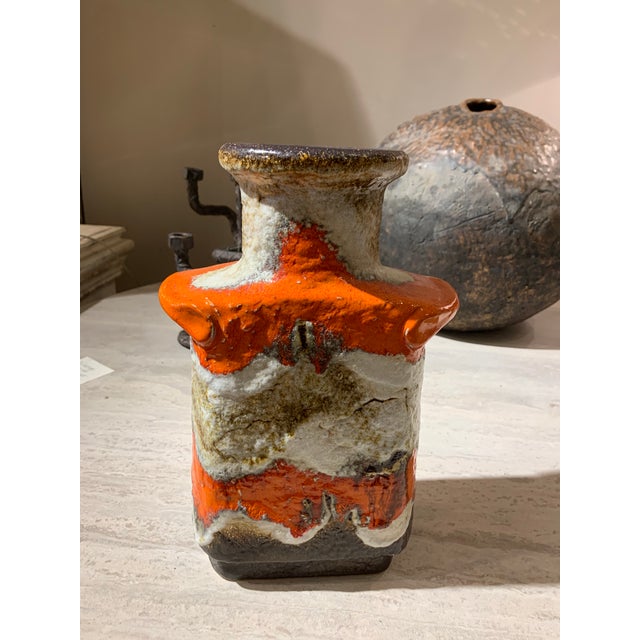 Mid-Century Modern Vintage German Pottery Vase For Sale - Image 3 of 7