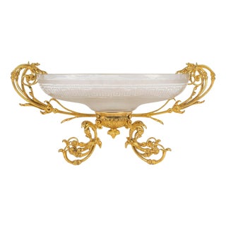 Gilt Bronze and Crystal Bowl, 1800s For Sale