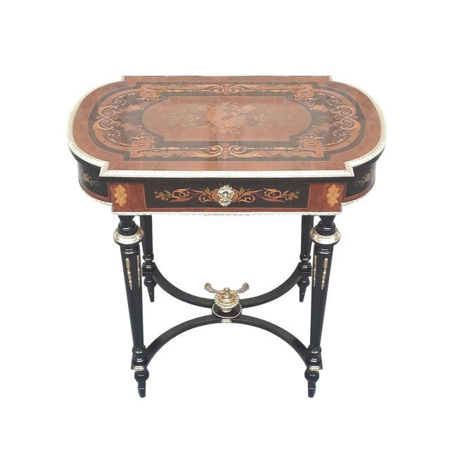 Antique Inlaid Coffee Table, 1860s For Sale