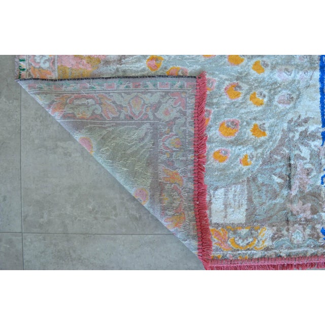 Textile 1970s Vintage Peacock Pattern Tapestry 45ʺ X 59ʺ For Sale - Image 7 of 10