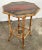 Antique Chinoiserie Style Hand Painted Scorched Bamboo Side Table For Sale - Image 4 of 13