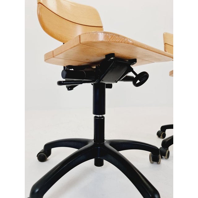 Vintage Bauhaus Swivel Office Cair in Wood by Stollgiroflex, 1990s For Sale - Image 12 of 18