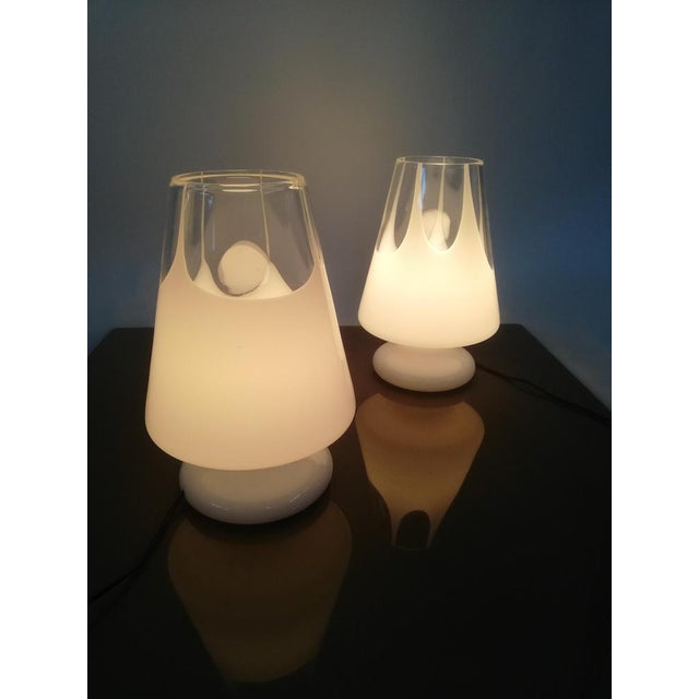 Table Lamps in White Artistic Murano Glass from Prima Luce, Italy, 1970s, Set of 2 For Sale - Image 15 of 16