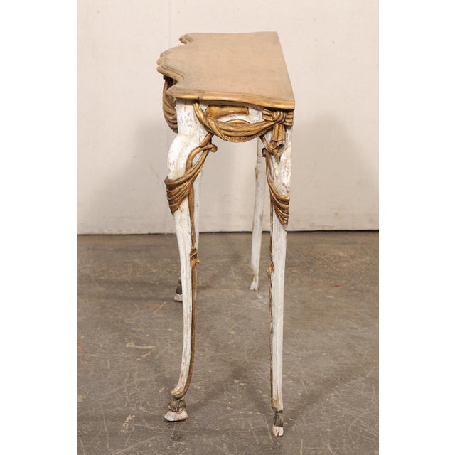 Italian Mid 20th Century Italian Console W/ Lovely Swag Carved Skirt For Sale - Image 3 of 10