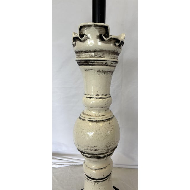 Vintage Chinese Glazed Pottery Gu-Form Lamp Circa 1970's For Sale - Image 4 of 15