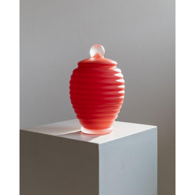 Large Vintage Murano Glass Lid Vase For Sale - Image 10 of 10