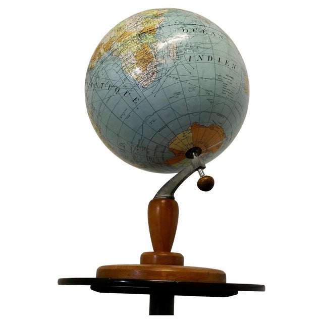 A large French terrestrial globe or world atlas by Girard et Barrère. This is a very large stylish French terrestrial...
