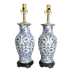 Ginger Jar Lamps Blue & White Pair