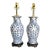 Lamp Pair Blue & White Pair Ginger Jar Style For Sale