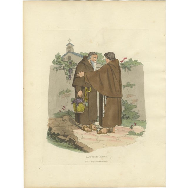Paper Capuchin Monks and Roman Serenity, 1820, Paper For Sale - Image 7 of 10