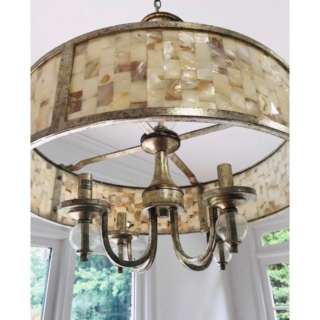 Traditional Raymond Waites Acacia 4 Light Penshell Pendant For Sale - Image 3 of 4