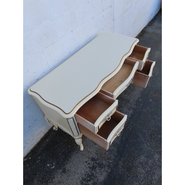 Wood Bassett French Shabby Chic Painted Vanity Writing Desk 6237 For Sale - Image 7 of 18